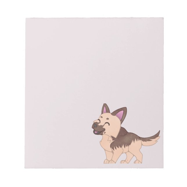 Bloco De Notas Cão German shepherd Kawaii (Frente)