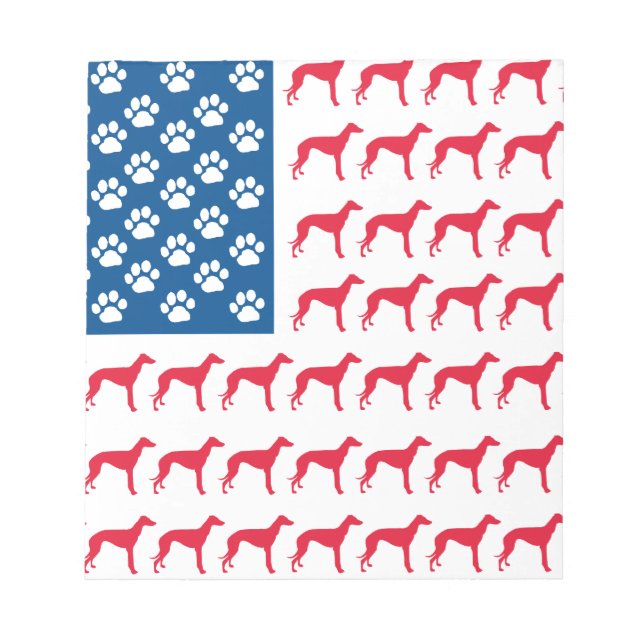 Bloco De Notas Cão Greyhound Patriótico (Frente)