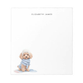 Bloco De Notas Cão-Papoila-Papoila-Apricot Miniatura-Aquarela