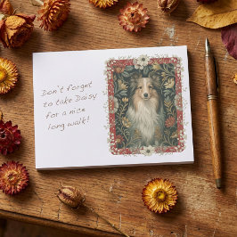 Bloco De Notas Cão Pastor de Shetland Sheltie Vintage William Mor