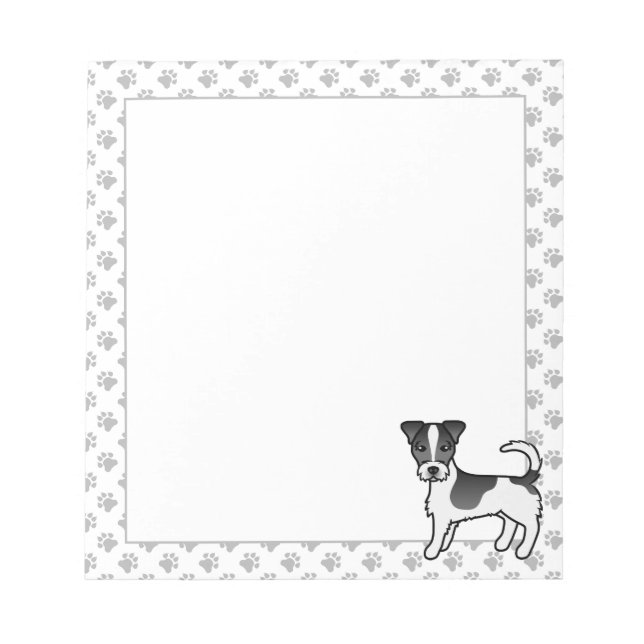 Bloco De Notas Cão Terrier Jack Russell de pelo áspero preto e br (Frente)