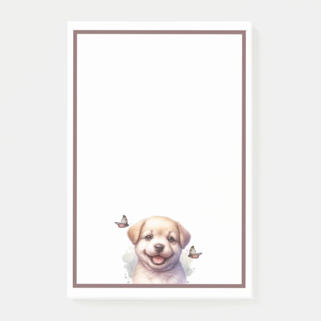 Bloco De Notas Cãozinho e Borboletas (Frente)