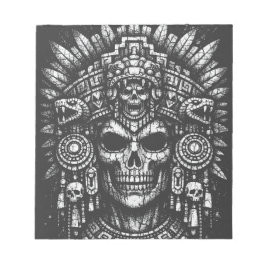 Bloco De Notas Capacete de Caveira Asteca por BurnsInHell