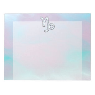 Bloco De Notas Capricórnio Zodiac Símbolo da Mãe de Pearl Nacre