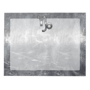 Bloco De Notas Capricórnio Zodiac Símbolo de Aço em Descoloração