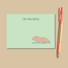 Bloco De Notas Capybara Cute Wildlife Zoo Animal Desenhada à Mão