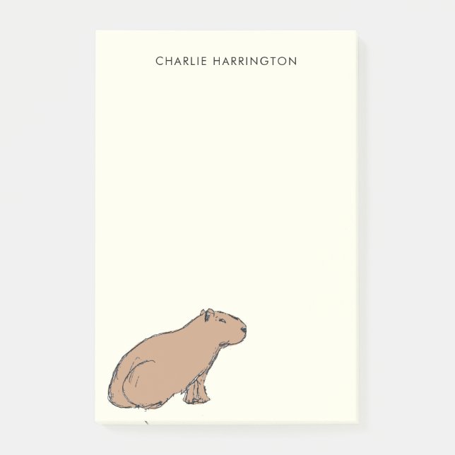 Bloco De Notas Capybara Original Art Cute-Drawn Animal (Frente)