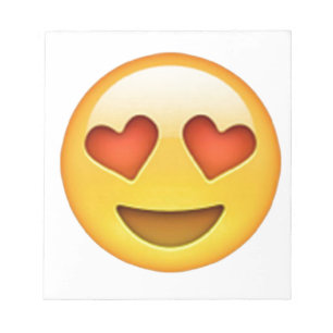 Bloco De Notas Cara com olhos em forma de coração adesivo emoji