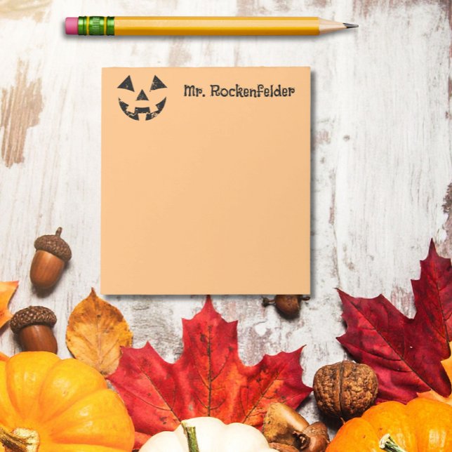 Bloco De Notas Cara de abóbora personalizada Jack-o-lanterna (Criador carregado)