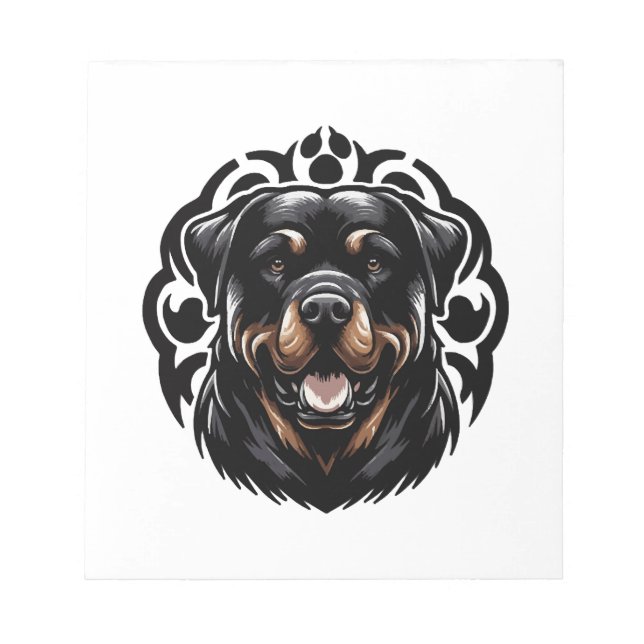 Bloco De Notas Cara de Cachorro Rottweiler (Frente)