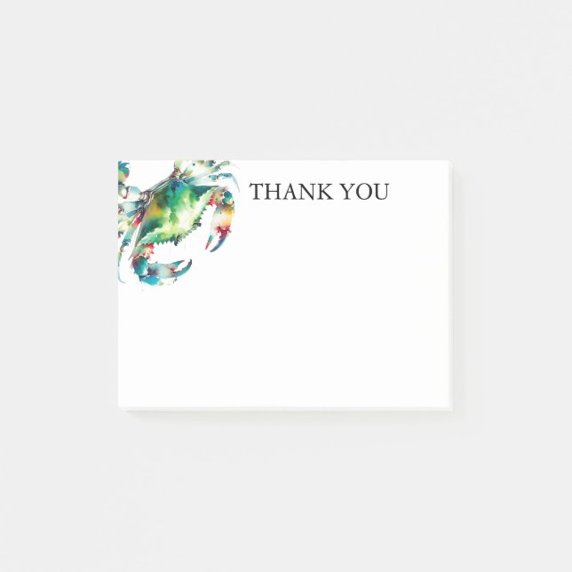 Bloco De Notas Caranguejo de Aquarela Personalizado (Frente)