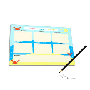 Bloco De Notas Caranguejos vermelhos e mar