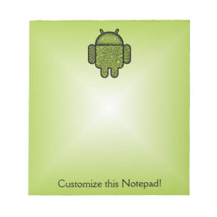 Bloco De Notas Caráter de porta de bolhas para o robô Android