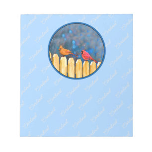 Bloco De Notas Cardeais na pintura de cerca - Arte original