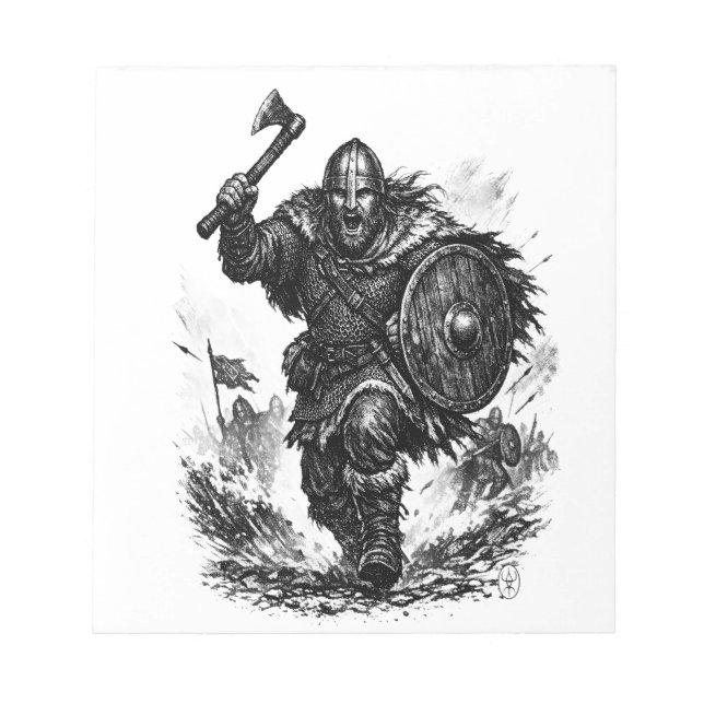 Bloco De Notas Carga do Guerreiro Viking – Batalha de Tinta (Frente)