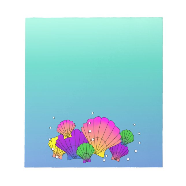 Bloco De Notas Caribe Conchas do Mar com Bolhas (Frente)