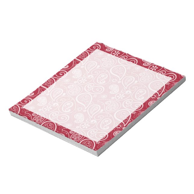 Bloco De Notas Carmine Red Paisley (Invertido)