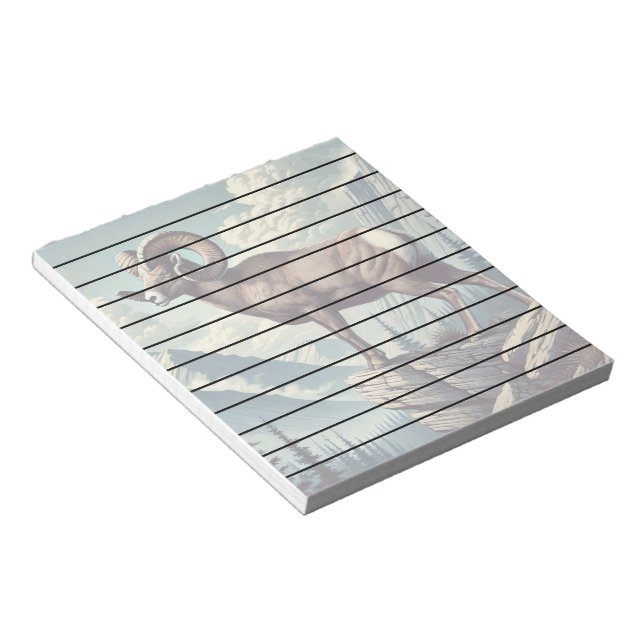 Bloco De Notas Carneiro de Bighorn em um Cultivo Rochoso (Inclinado)