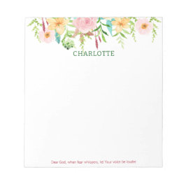 Bloco De Notas Caro Deus orador Primavera Floral Watercolor