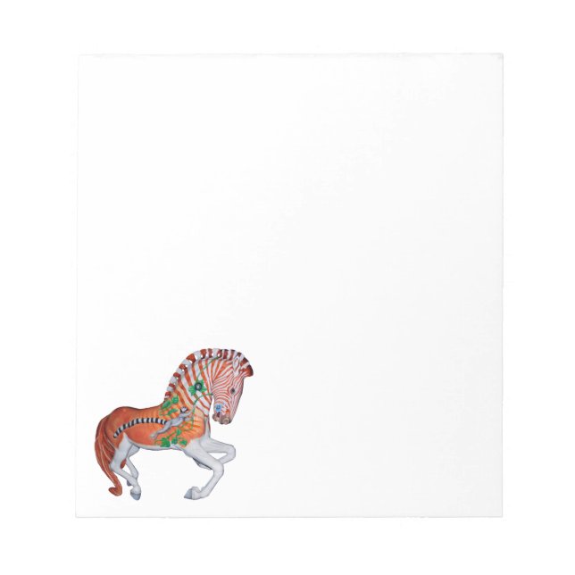 Bloco De Notas Carousel Animal Quagga Zebra Notas Fotográficas (Frente)
