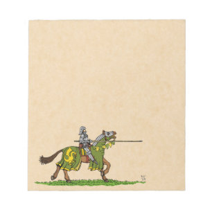Bloco De Notas Carregando Cavaleiro Medieval