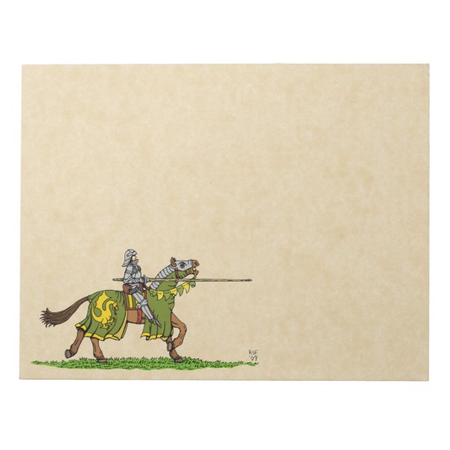 Bloco De Notas Carregando Cavaleiro Medieval (Frente)