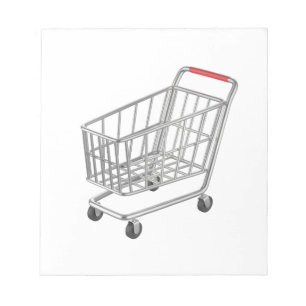 Bloco De Notas Carrinho de compro de metal vazio