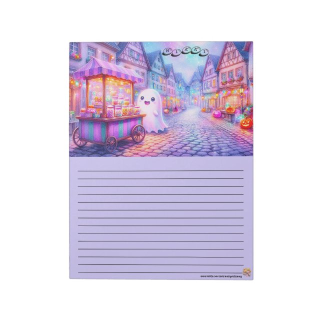 Bloco de Notas Carrinho de Doces Fantasmas (Invertido)