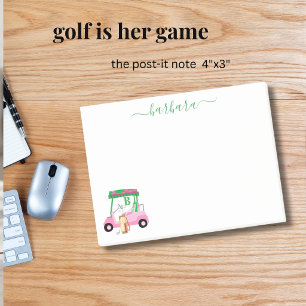 Bloco De Notas Carrinho de Golfe Divertido e Único com Monograma