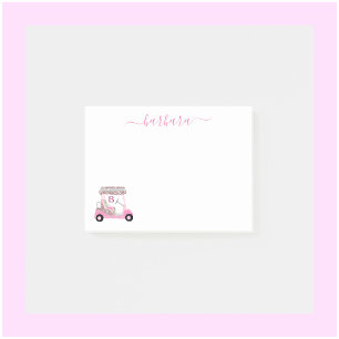 Bloco De Notas Carrinho de Golfe Gal Personalizado por Glam Chic