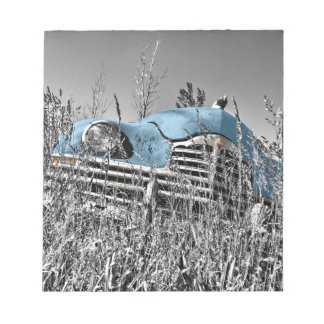 Bloco De Notas carro azul vintage