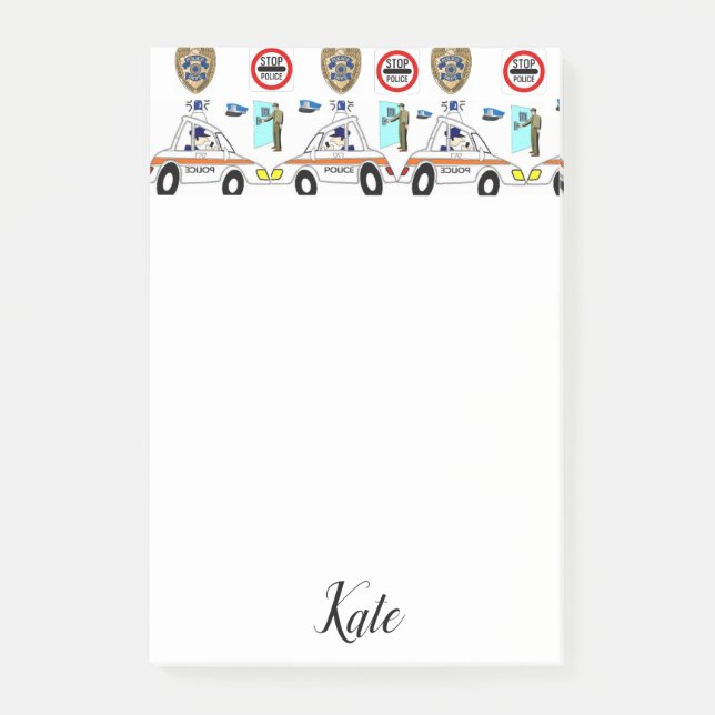 Bloco De Notas Carro da Polícia Post-it Notes (Frente)