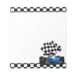 Bloco De Notas Carro de Corrida Azul com Sinalizador Verificado