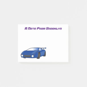 Bloco De Notas Carro desportivo azul com ilustração de airfoil