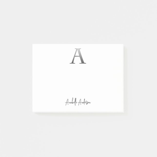 Bloco De Notas Carta A com nome personalizado (Frente)