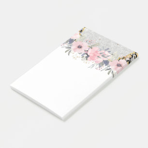 Bloco De Notas Carta Floral Cor-de-Rosa, Bonito, design