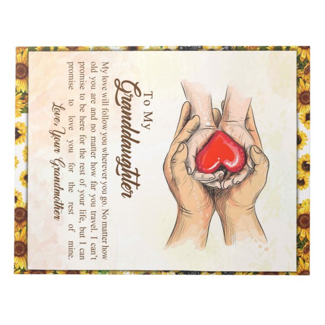 Bloco De Notas Carta Personalizada À Minha neta (Frente)