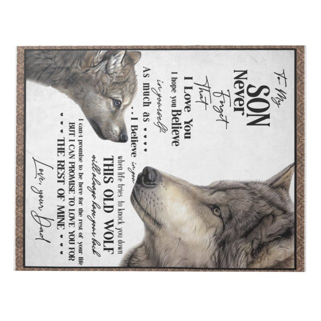 Bloco De Notas Carta Personalizada Ao Meu Filho Do Pai (Frente)