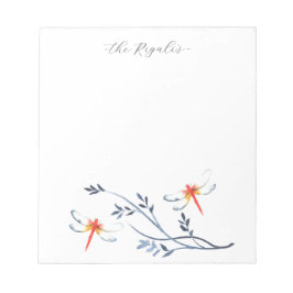 Bloco De Notas Carta Personalizada de Dragonfly Red Dragonfly