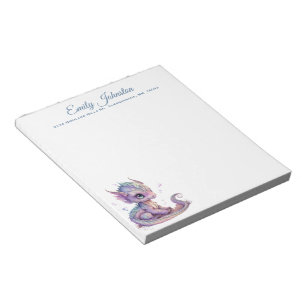 Bloco De Notas Carta Personalizada do Dragão para Bebê da Aquarel
