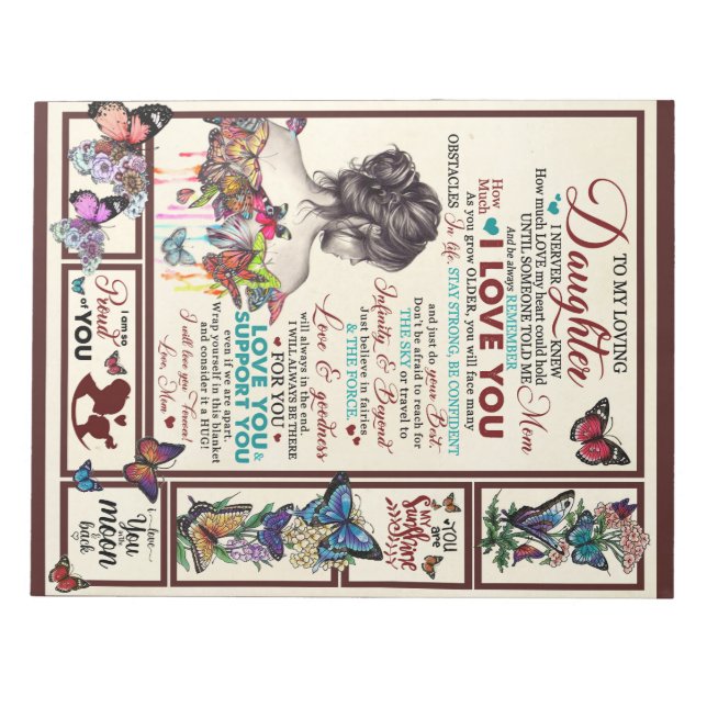 Bloco De Notas Carta Personalizada Para Minha Filha Adoradora (Frente)