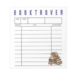 Bloco De Notas Cartão de Biblioteca Booktrover Livros Antigos