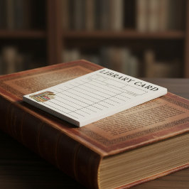 Bloco De Notas Cartão de Biblioteca de Livros Antigos