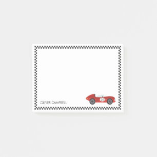 Bloco De Notas cartão de corrida vermelho personalizado para meni