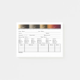 Bloco De Notas Cartão de Registro de Cores do Cabelo Salino