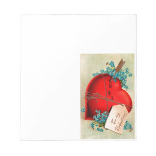 Bloco De Notas Cartão-postal Vintage Grande Namorados Vermelho He
