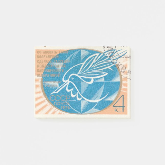 Bloco De Notas Cartaz com pomba de paz (Frente)