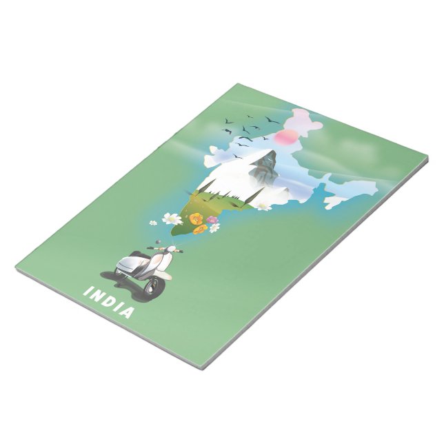 Bloco De Notas Cartaz de viagem da Índia (Inclinado)