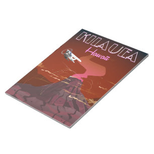 Bloco De Notas Cartaz de viagem de avião Kilauea Hawaii