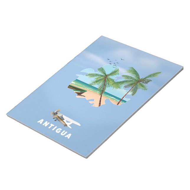 Bloco De Notas cartaz de viagem do mapa ilustrado de Antígua (Inclinado)